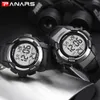 Panars Dijital Spor İzle Erkekler Saymak Aşağı Timer Çalar Saat Adam LED Arka Işık Ekran Saatı Chronograph Saatler 8012