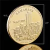 5pcs 2001911 Rappelez-vous les attaques Statue de la Liberty Craft Us Heroes Goodness Value Gold plaqué Coin6196346