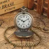 Vintage Pocket Watches retro bronzen Royal Flush Quartz Hanger FOB Pocket horloge met kettingketen Gift Klok voor mannen vrouwen