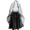 Nyaste Kvinnors Casual Lolita Elastic Wide Waistband Solid Svart 2 Layer Organza Tulle Skirt High Stretch Party Club Wearing S-XXL Drop Ship