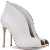 Rontic – bottines d'été élégantes à talons hauts et fins pour femmes, chaussures élégantes à bout ouvert, robe blanche, grande taille américaine 5-15, nouvelle collection