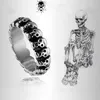 Factory Pirce Men Womens Ancient 925 Silver Skull Ring European American Fashion Punk Style Smycken Storlek 7 8 9