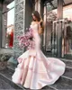 Blus rose sirène hors épaule élégante soirée robes formelles 2019 Sexy bal pas cher robe d'invité