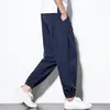 男性のための新しい日本のアジアスタイルのパンツ大人の着物haoriヴィンテージサムライ中国の男性レギンスズボンmaxi m-5xl291k