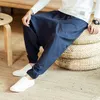 Pantaloni incrociati in lino di cotone Pantaloni larghi da jogging giapponesi Harajuku Pantaloni Harem Hip Hop Gamba larga Baggy Big Size XZ220-2-K181