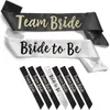 Bianco Nero Team Sposa Sash Wedding Bridal Shower Addio al nubilato Bridesmaids Tracolla Wedding Photo Puntelli Decorazione del partito