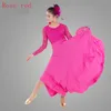 Standard Ballroom Dance Dresses 2019 High Quality Lace Sleeve Flamenco Dancing Skirt Women Cheap Stage Waltz Ballroom Dress1242C