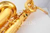 Non marchio può personalizzare il logo baritono sassofono in ottone corpo oro superficie di lacca e strumenti musicali piatti Sax con bocchino Can2109433