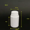 20/30/40/60/80 / 100 ML Plastic Wit Lege Capsule Container Medische Pil Fles met Snoerbestendig Cap Snelle verzending F2003