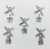 En gros 50 pcs/Lot moulin à vent breloques pendentifs rétro bijoux accessoires bricolage Antique pendentif en argent pour Bracelet boucles d'oreilles porte-clés 27*16mm