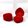 4.8 * 4.8 * 3.5cm draagtassen rood hart bruiloft sieraden verpakking display box ring opbergdoos oorbel organizer case gift GB389