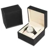 Modehorloge dozen PU lederen vierkante horlogekast met kussen armband sieraden display box opslag organisator voor mannen vrouwen