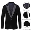 Blazer nuovi abiti classici da uomo in velluto elegante bordeaux blu reale nero moda matrimonio sposo slim fit smoking costume da ballo