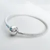 Women Sterling silver Mesh Bracelet bangle Bracelets Summer Jewelry for Pandora Ball Clasp Bracelets with Original box sets