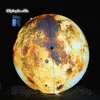 Özelleştirilmiş Aydınlatma Şişme Ay Gezegen Dünyayı LED Uydu Sarı Süper Moon Balon için Mekan Tavan Dekorasyon Için