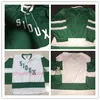 Męskie Vintage 1959 North Dakota Fighting Sioux koszulka hokejowa zielony biały Vintage Sioux koszulki puste niestandardowe dowolne imię haft szyte