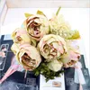 Europeisk stil Fake Artificial Peony Silk Dekorativa Party Blommor Till Hem Hotell Bröllop Kontor Trädgård Inredning Rose Blommor