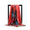 Wholesale- print Large Square Satin Silk Like Lightweight Scarf Hair Sleeping Wraps for Women 90*90cm
