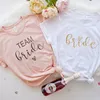 Kadın T-Shirt Kadın Tees Nedime Kısa Kollu Tops Bırak Gemi Bachelorette Takım Gelin Tişört Estetik Düğün Ulzzang