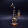 9 inch cake design glass bong Metallic color tinted glass water pipe dab rigs new gift recycler for sale