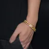 Uwin 13 mm mannen zirkoon stoeprand Cuban link armband hiphop sieraden goud zilver dik zwaar koperen materiaal ijstje cz ketting armband j19072 194k
