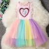 Baby Mädchen Regenbogen Kleid Kinder Einhorn Prinzessin Kleider Kinder Cartoon Bunte Blase Rock Cosplay Prom Kleid Darstellende Kleidung