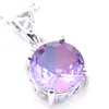 2 Pcs/Lot Fashion Wedding Set Fire Bi Colored Tourmaline Gems Silver Plated Pendants Necklaces Earring for Wedding Party Gift
