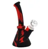 Nuevo estilo 6.5 '' Tubos de agua de base de cubilete Mini cubilete de silicona cachimba bong de silicona irrompible con vástago de silicona 14 mm Recipiente de vidrio DHL