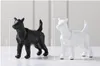 Novos Produtos Preto e Branco Lobo Estatueta Simples Geométrica Origami Animal Escultura Decoração de Casa