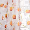 Multi Tamanhos Cortina Sala de estar Tule Modern Shades Flor Impresso Cortina Curta Sheer Cortinas Janela Drape Valance Home Decor VT0899