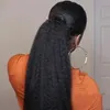 Saç Uzantıları Yaki yılında Halat at kuyruğu Clip Lady Kadınlar Kinky Atkuyruğu Çekme Düz Kabarık Pony Tail% 100 İnsan Saç Hairpieces