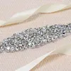 Handgjorda silver strass applikationer bröllopsbälte klar kristallsömning på brudskasar bröllopsklänningar skärmar brudtillbehör243d