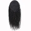 capelli umani coda di cavallo posticci clip in alta afro crespi ricci 160g coulisse coda di cavallo estensione per le donne nere