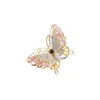 High-End-Luxus 18 Karat vergoldete Schmetterlingsbrosche Blitzdiamant mit Mikroeinlage aus Zirkon Brosche Mantel einfache wilde Frauennadel Zubehör Geschenk