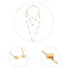 fashion chain necklace for women jewelry star pendant tassel multi-layer designer necklace with white gold plated