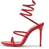 Hot Sale-2019 Hottest Fashion Crystal Serpentine winding Open Toe Sexy Thin High Heel Party Summer Women Sandals Four Color Normal Size