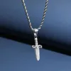 Collana in argento sterling 925 Iced Out Savage 21 Knife Pendant Necklace Mens Hip Hop Bling Jewelry Gift