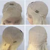 Parrucche frontali in pizzo intrecciato con capelli da bambino # 1B per donna Parrucca sintetica resistente al calore con trecce lunghe Glueless Mezza mano legata
