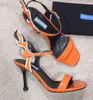 2019 Nyaste Flam Gladiator Sandaler Kvinna Peep Toe Mixed Color Ankelband Strange High Heel Shoes Woman Sexy Party Shoes