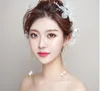 Свадебная тиара белые аксессуары для волос уха повесить корейский стиль Хуан пряжа цветы сладкая пара простых и элегантных свадебных украшений