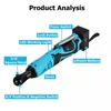 28V 38'' 60Nm Cordless Electric Ratchet Right Angle Wrench & Li-ion Battery Charger Kit
