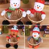 Candy Storage Basket Xmas Decor Santa Claus Elk Snowman Storage Basket Gift Christmas Decoration for Home Party DIY Supply