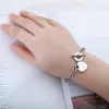 Mode liefde sieraden vrouwen bedelarmband rose goud roestvrij stalen armbanden zilveren liefde hart armbanden voor verjaardagscadeau