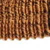 1b 27 Deep Wave Ombre Mänskliga hårbuntar med spetslås 2 tonfärgade blonda brasilianska Virgin Curly Ombre väv med 4x4 topplåsning