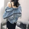 Vintage Tassels Denim Loose Coat Höst Bat Sleeve Kort Jeans Jacka Kvinna Kvinnor Chaqueta Mujer Streetwear Ceket Boyfriend Za T190828