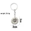 Sunflower shaped keychain sunflower double lettering can open keychain gift