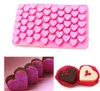 Moule à chocolat en forme de coeur en silicone Gummy Candy Maker Ice Tray Jelly Mould 55 Cavity Kitchen Dessert gâteau ustensiles de cuisson rose solide