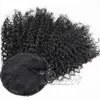 Queue de cheval cheveux humains Machine Remy crépus bouclés européen queue de cheval coiffures 160g 100% cheveux naturels pince dans les Extensions