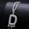 Hip-hop ice out a-z without custom name drop letter necklace chain gold silver cubic zircon jewelry