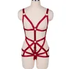 Jarretières Body Harnais Soutien-gorge pour femmes Full Bondage Strappy Tops Creux Out Sexy Lingerie Ensemble Plus Taille Élastique Ajuster Goth Club Dance231u